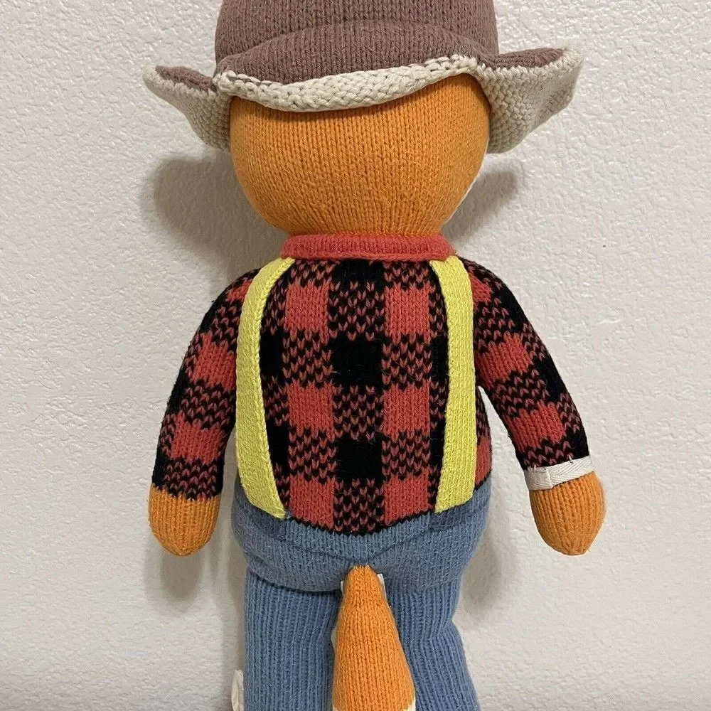 Cuddle + Kind Wyatt the Fox Plush Knit Handmade Doll Stuffed Animal 20